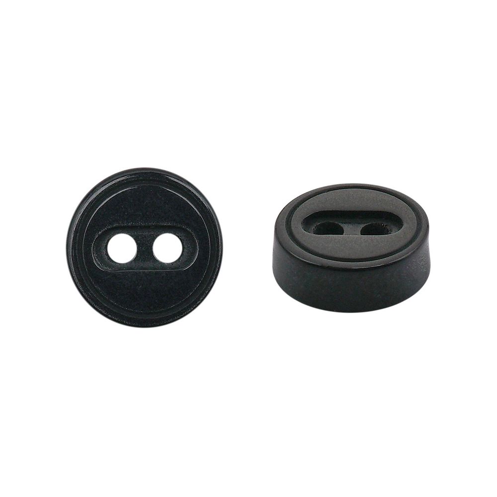 Пуговица 2 прокола 16L=10 мм, Black, черный, NE140, 36 шт