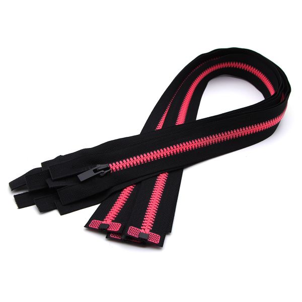 Молния трактор Arta Т5 (5 мм) 1 зам., разъем., 80 см, Neon, разъем., цв. 2076 -F цв. 077 черный / 081 яр.розовый, уп.5 шт