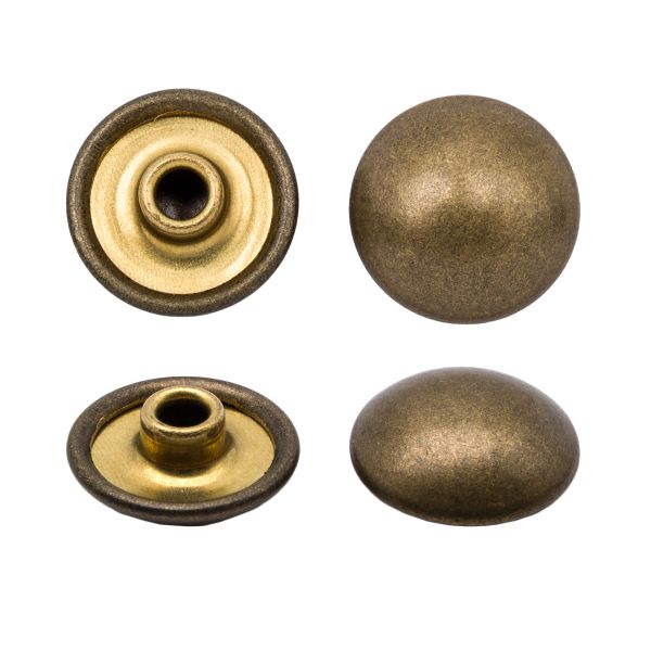 Хольнитены джинсовые ⌀11мм Полусфера цв.металл (без гвоздя), латунь BIG, 53475, 50 шт