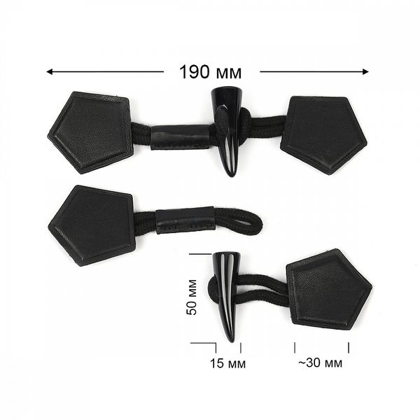 Клевант экокожа 190 мм C-KLV01 цв.черный, 3 шт