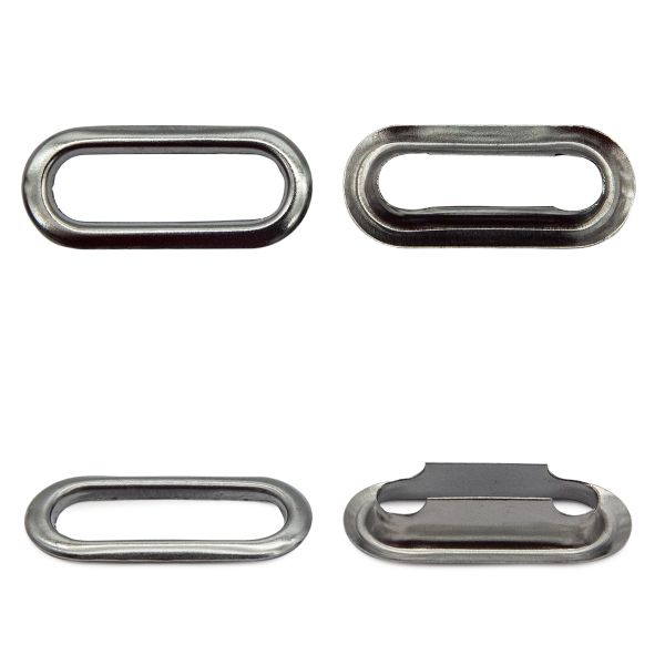 Люверсы металл овальные 24х8 (внутр.), 28х12 (внешн.), металл (≈100 шт) New Star, чер.никель