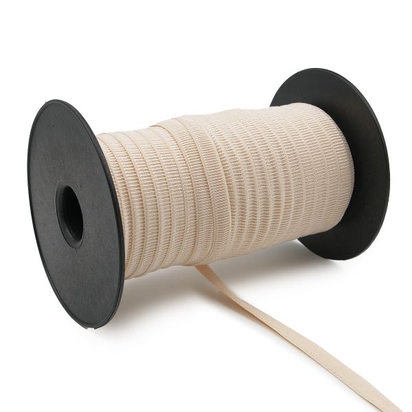 Резинка бельевая (бретелечная) блестящая 10.0 мм / 50 метров, бежевый, ML211.010