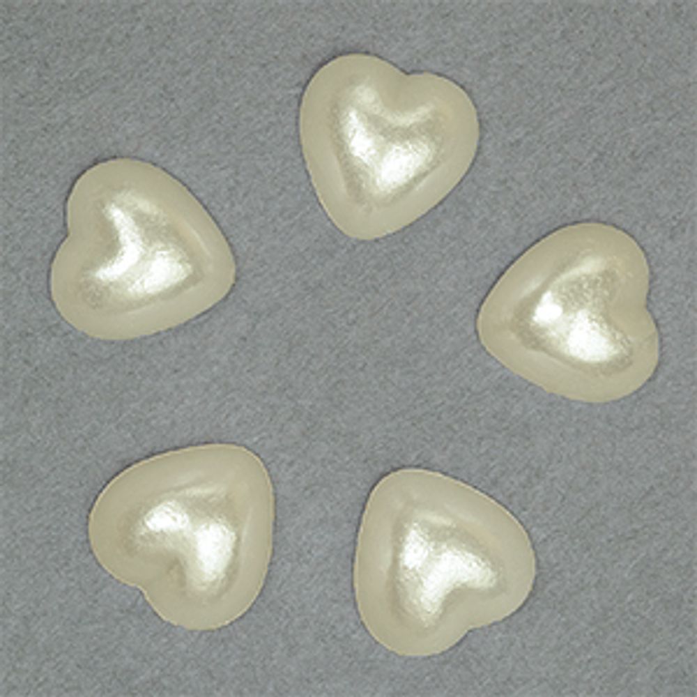 Полужемчужины Перламутр в форме Сердца 10х10 мм цв. 43 молочный упак 20г (~80 шт)
