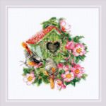 Набор для вышивания нитками Риолис, Счастливы вместе, 18х18 см