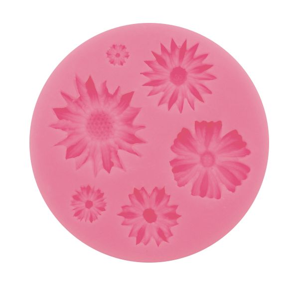 Молд силикон (для свечей, мыла, смолы, гипса) 7 см Цветы, 23571