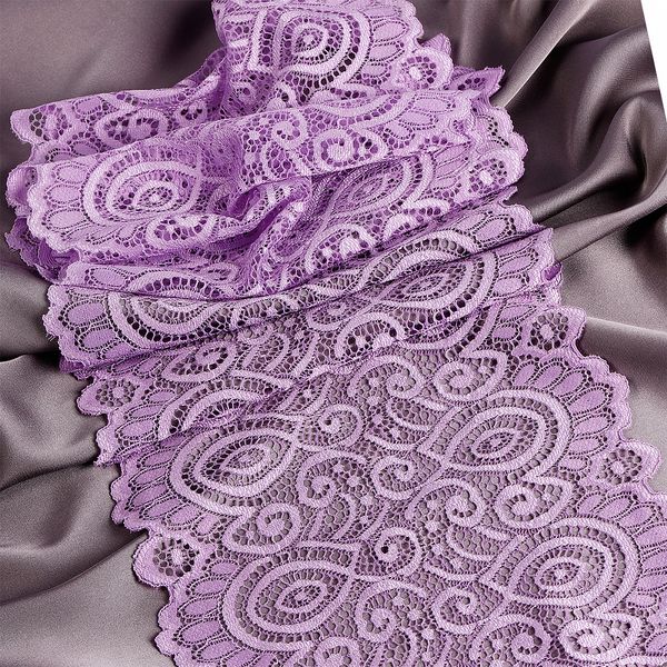 Кружево бельевое эластичное 180 мм / 25 метров, TBY.L1351, цв.1566 лаванда