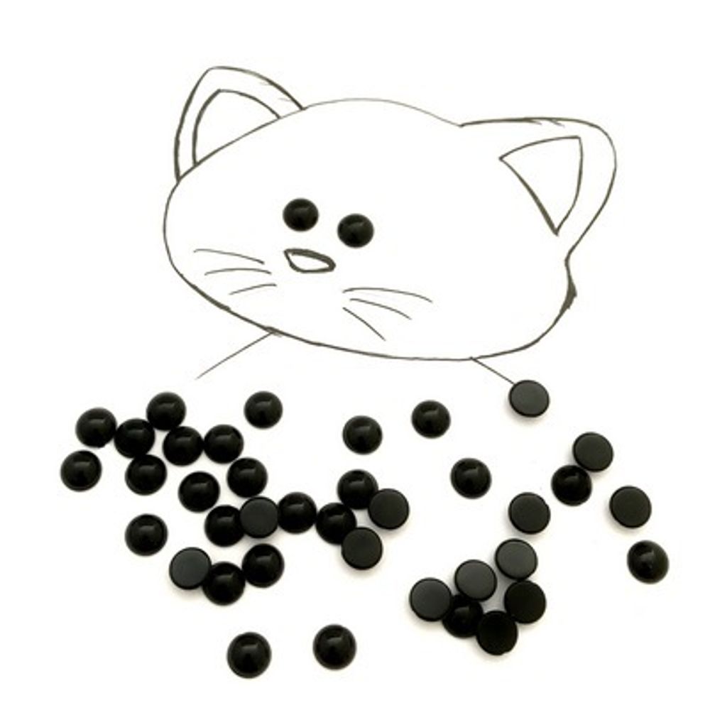 Глазки клеевые арт.КЛ.26247 цв. черный 8 мм уп. 30 шт