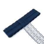 Кружево на сетке 45 мм / 9.14 метра, 15 темно-синий, 3AR3730