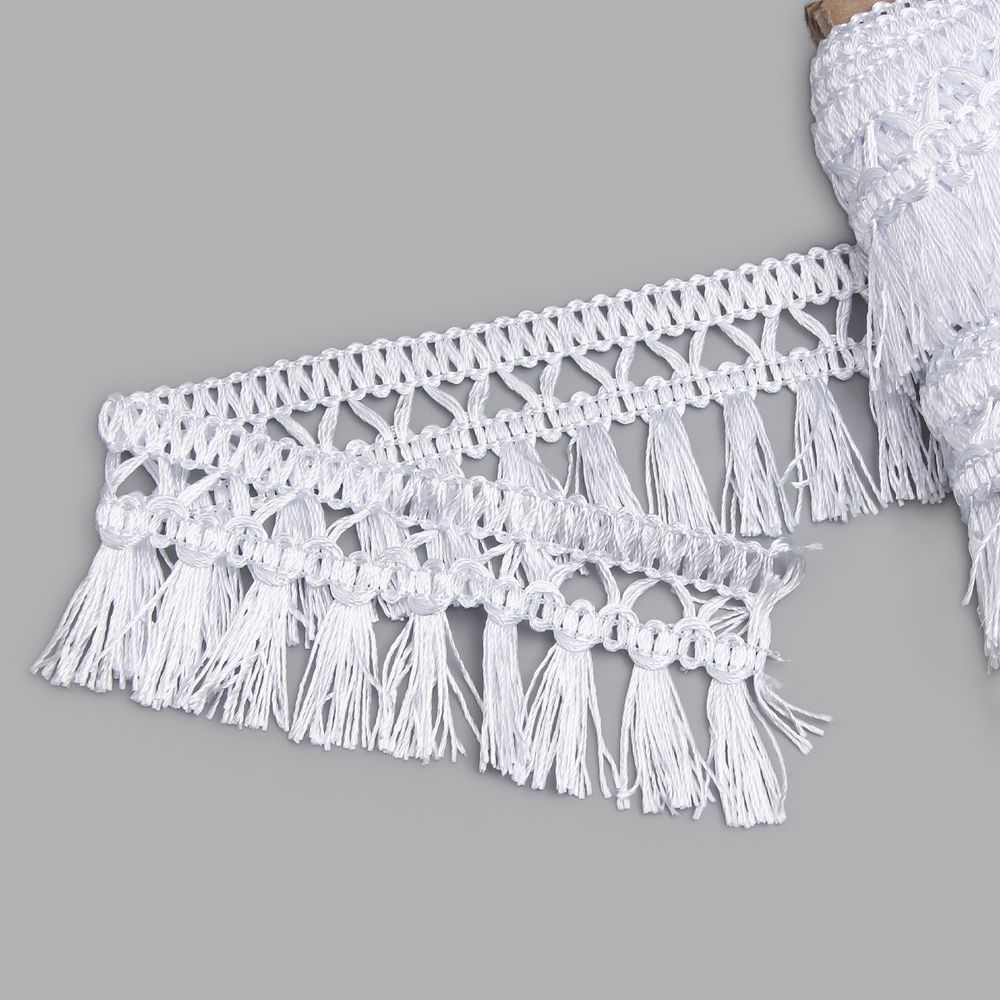 Бахрома отделочная 50.0 мм / 25 метров, кисти, а502 белый