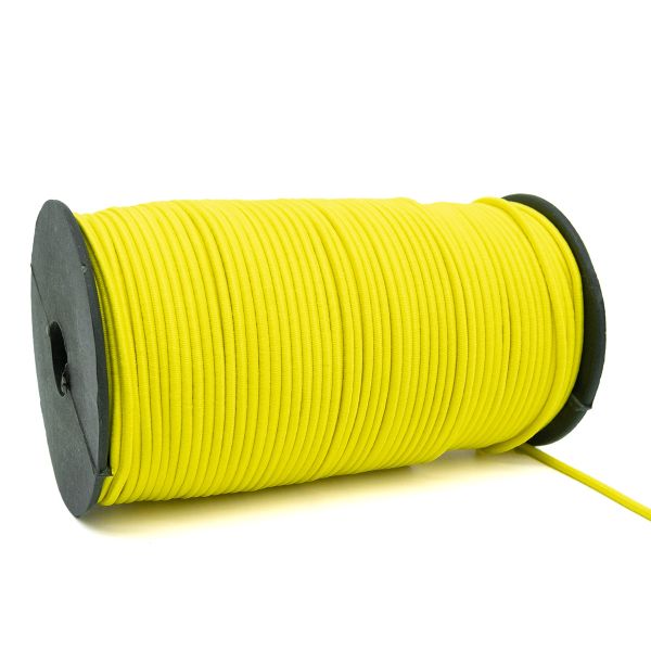 Резинка шляпная (шнур эластичный) ⌀3.0 мм / 100 метров, 0370-0300В, С504-желтый