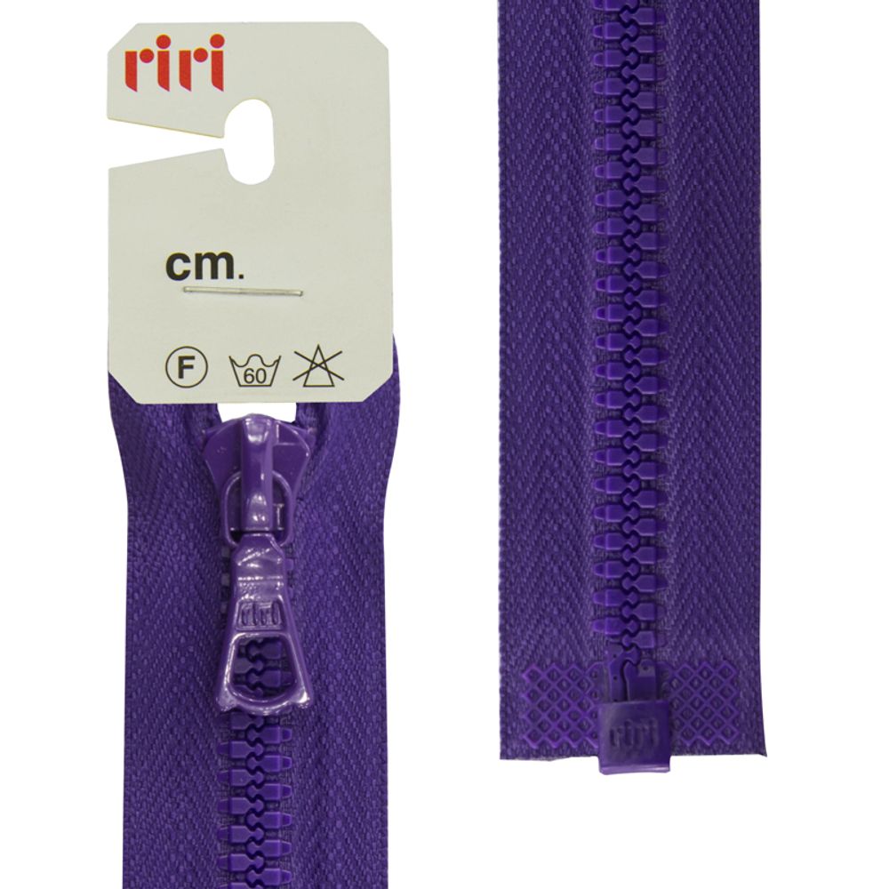 Молния трактор RIRI Т6 (6 мм) 1 зам., разъем., 6 мм, 80 см, цв. тесьмы 2507, фиолетовый, упак. 5 шт /TOS/