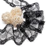 Кружево на сетке 68 мм, 6,8 м, ±4 см, WL-84, черный