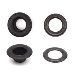 Люверсы металл ⌀_7.3 мм (внутр.), h5.41 мм (внутр.), №5, сталь, черная резина, уп.≈1000 шт, New Star