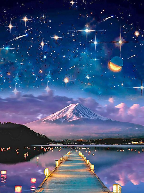 Алмазная (кристальная) мозаика Фрея, Звездная ночь 30х40 см