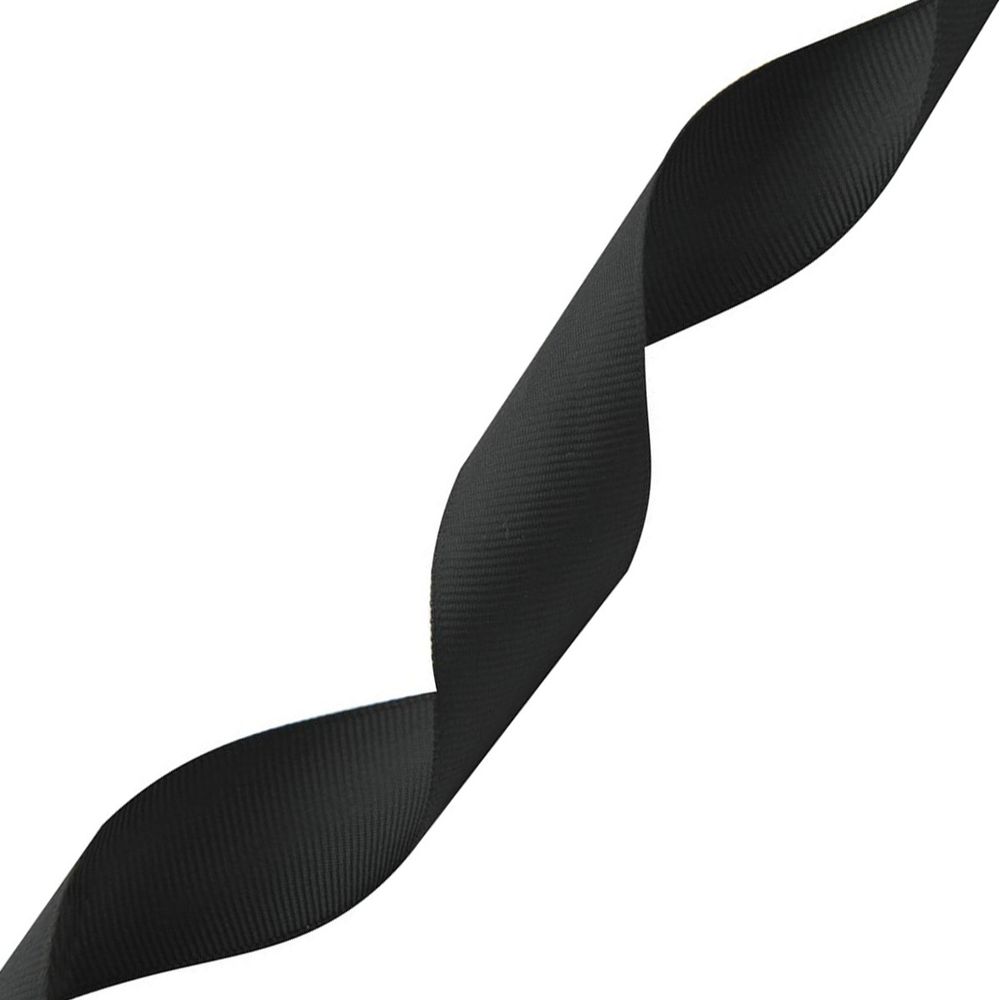 Лента репсовая (в рубчик) 25.0 мм / 18,28м (аналог 7702721) (160 черный)