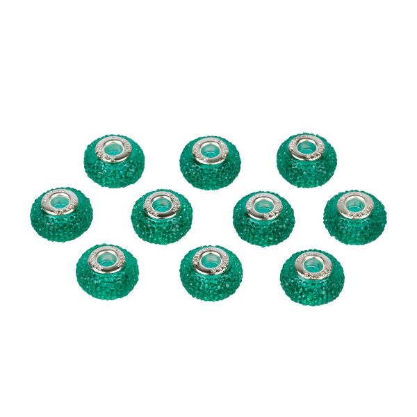 Бусины шармы ⌀16 мм, 10 шт, смола, №05 бирюзовый, Zlatka RFB-16