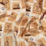 Ткань для пэчворка Peppy Век моды панель, отрез 60х110 см, 146 г/м², ВМ-03 бежевый, Peppy