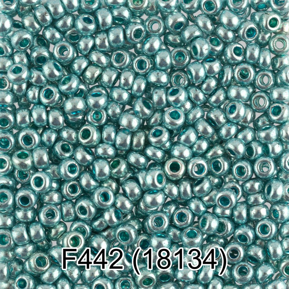 Бисер Gamma 10/0 (2.3 мм), 150 г (10х5 г), F442 т.зеленый/металлик, 18134, круглый 6