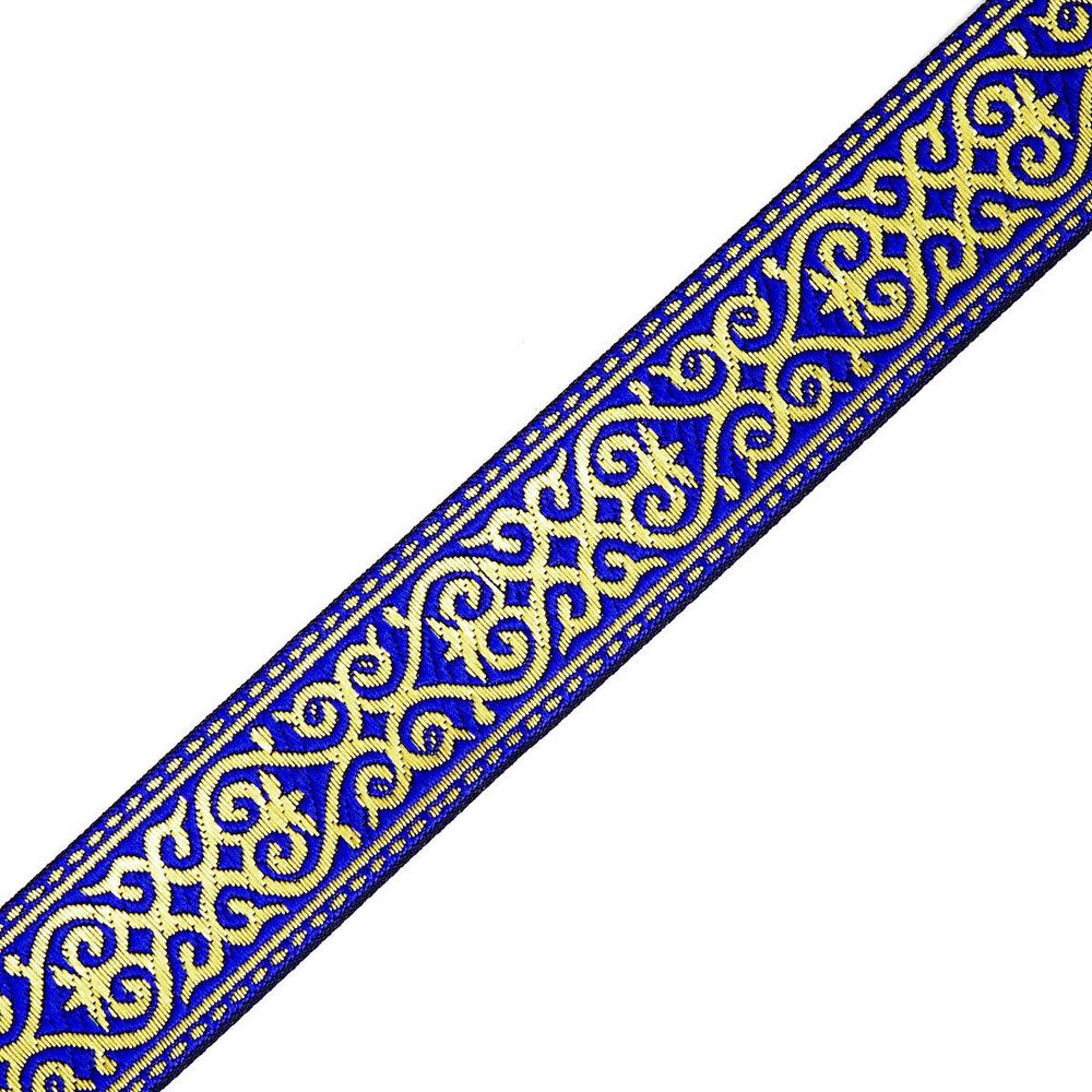 Лента (тесьма) жаккардовая 33.0 мм / 7.32 метра, василек, 7222