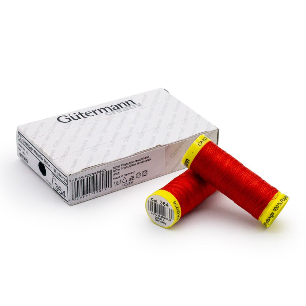 Нитки для трикотажа Gutermann Maraflex, 150м, 364 красно-лососевый, 5 катушек