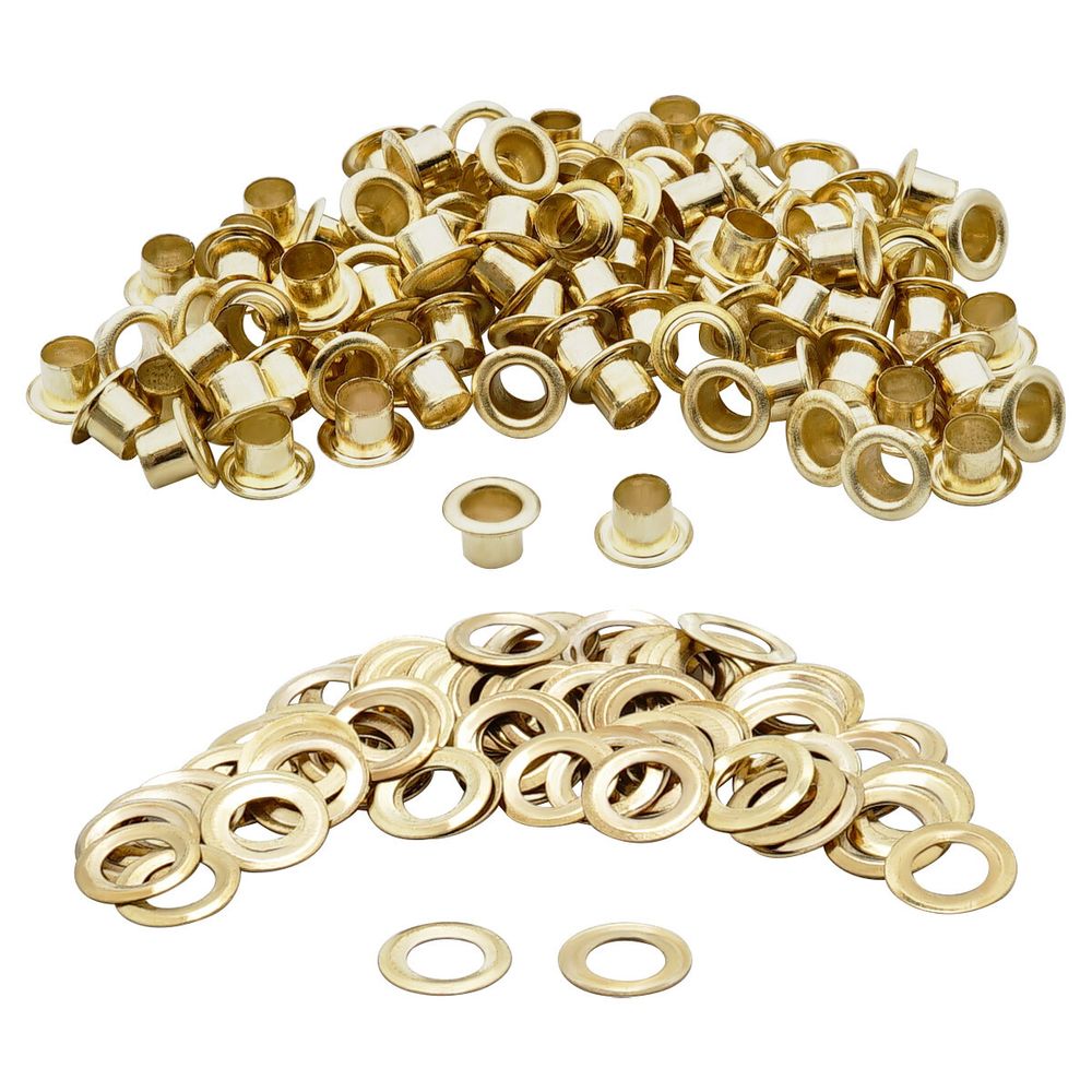 Люверсы металл ⌀_3.7 мм (внутр.), №1.7, сталь, золото, 100 шт, New Star