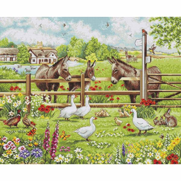 Набор для вышивания нитками Luca-S BU5087, Ослиный двор, 39х32 см