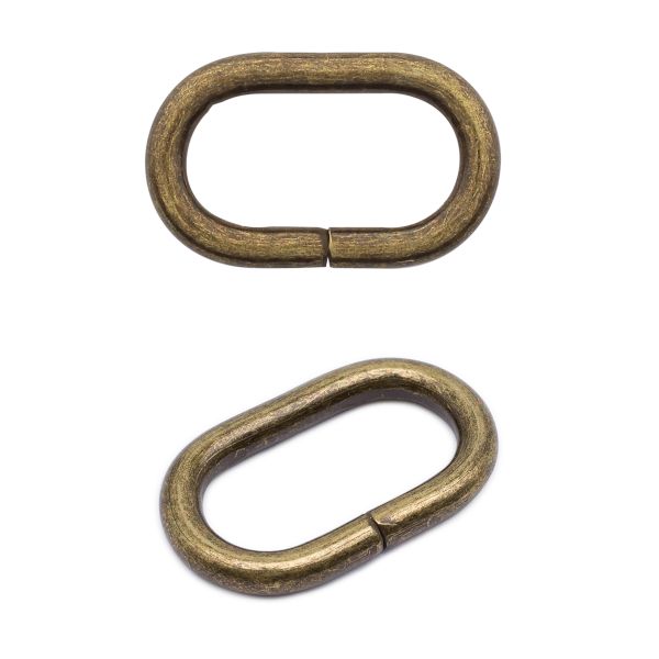 Кольцо овальное металл in 19х9 мм (25х15 мм внешн.), антик, 100 шт