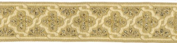 Лента (тесьма) жаккардовая 50.0 мм / 10±0.5 метров, (галун православный), золото, Gamma TRJ-66