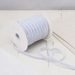 Лента бархатная (тесьма) с люрексом 10.0 мм / 32.9±2 метров, 01 белый