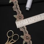 Кружево гипюр (плетёное) 35 мм / 13.7 метров, (интерьерное) коричневый, 3AR2338