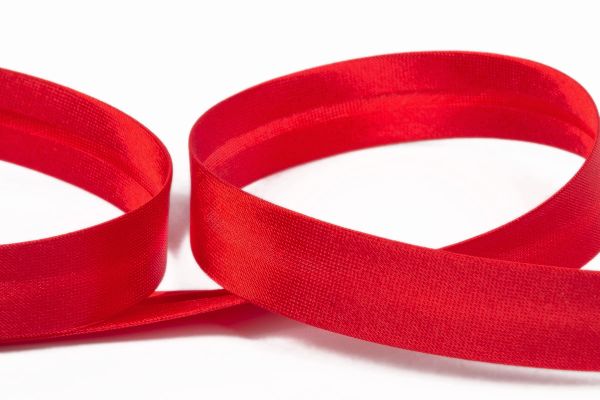 Косая бейка атласная 15 мм / 132±1 метра, 100 красный, Gamma GK-15P