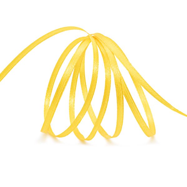 Лента атласная 2-сторонняя 3.0 мм / 100±2 метров, (040 т.желтый), Globus