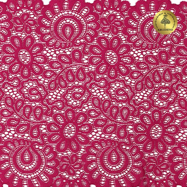 Кружево бельевое эластичное 205 мм / 25 м, TBY.YSTL00839, цв.18-1750 карминовый красный, Kruzhevo