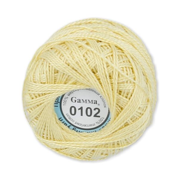 Пряжа нитки Ирис / уп.10 мот. по 10г, 82м, 0102 св.лимонный, Gamma