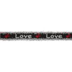 Тесьма лампасная 20 мм / 10 метров, с люрексом с надписью Love