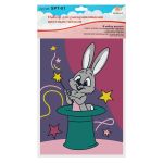 Набор для раскрашивания цветным песком №36 Заяц - фокусник, 16.5х23 см, Hobbius SPT-01