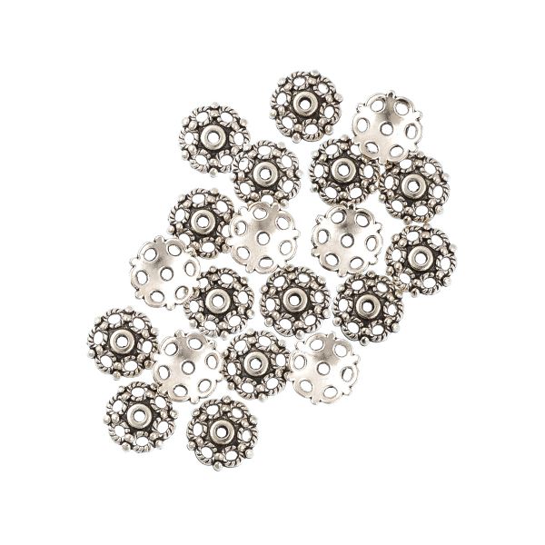 Розетки для бус 11 мм, 20 шт, 01 под античное серебро, Zlatka MFR-13