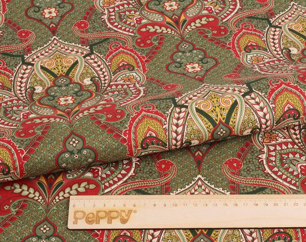 Ткань для пэчворка Peppy Тайны Марокко, отрез 50х55 см, 146 г/м², ТМ-07 зеленый, Peppy