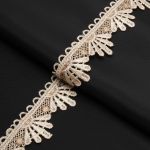 Кружево гипюр (плетёное) 30 мм / 13.7 метров, (интерьерное) бежевый, 3AR2339