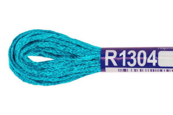 Мулине Gamma вискоза 100%, цв.R1304 яр.голубой, 12 мотков по 8 метров