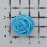 Цветочек Розочка из фоамирана 35 мм, уп. 10 шт, голубой