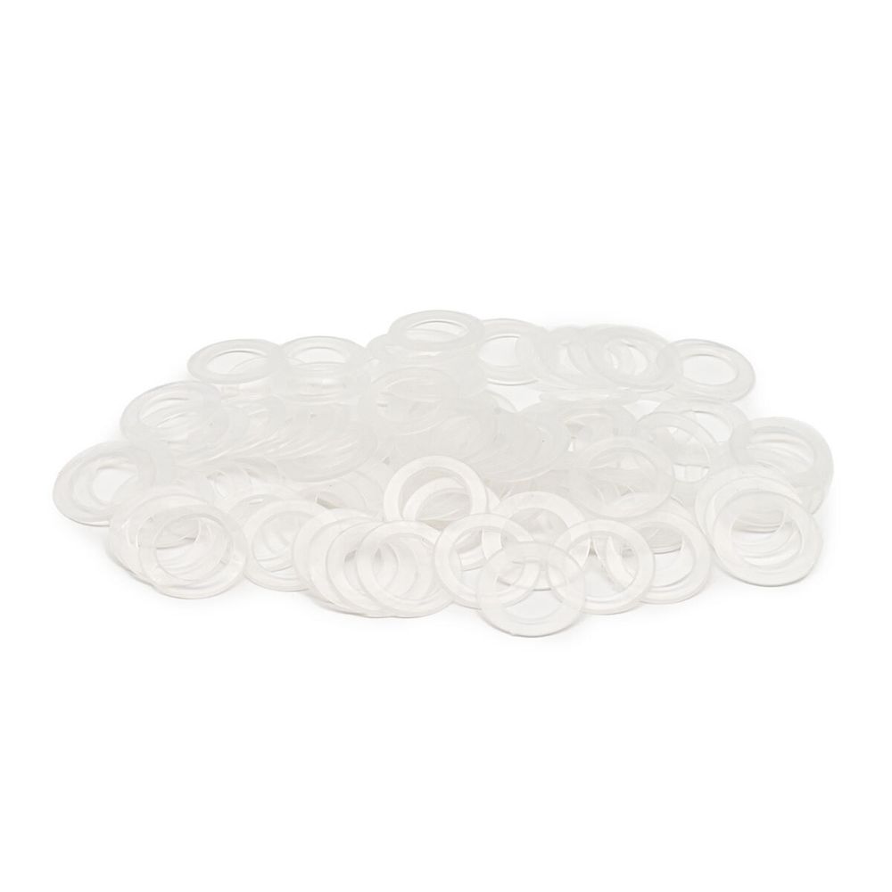 Кольцо уплотнительное пластик под люверс ⌀15 мм (внешн. 23 мм), прозрачный, ≈100 шт