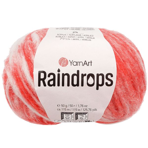 Пряжа YarnArt (ЯрнАрт) Raindrops / уп.10 мот. по 50 г, 115 м, 2908 красный меланж