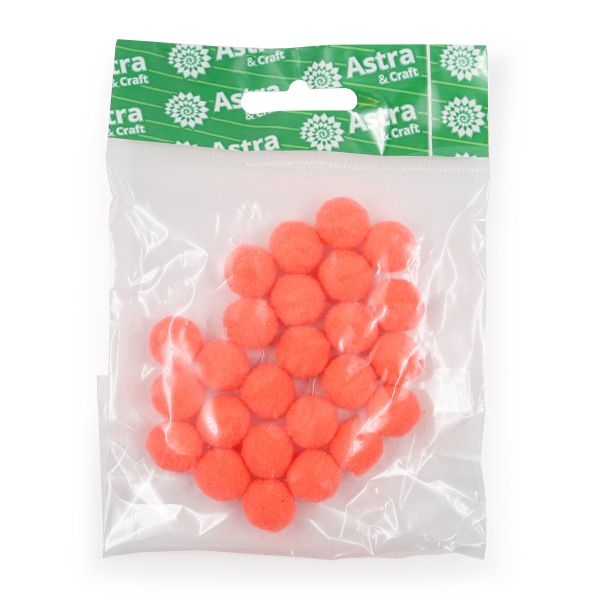 Помпоны ⌀1,5см (28 ярко-розовый), AR078, 25 шт