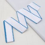 Канва лента 35 мм / 1.5 метра, 100% хлопок Bestex (белый/синий)