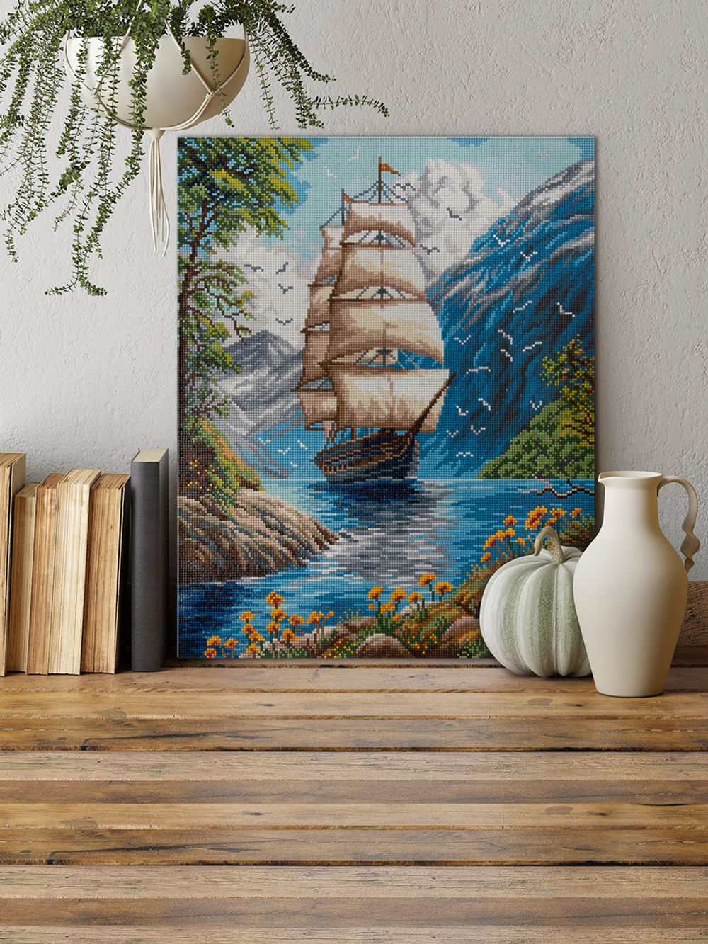 Кристальная (алмазная) мозаика Фрея ALPD-295, на подрамнике, Тихая гавань, 40х50 см