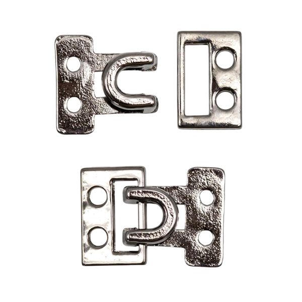 Крючки пришивные декоративные 15х10 мм, чер.никель, 20 шт