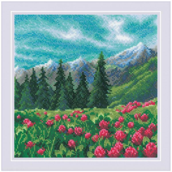 Набор для вышивания нитками Риолис, Горный клевер 20х20 см, 626174