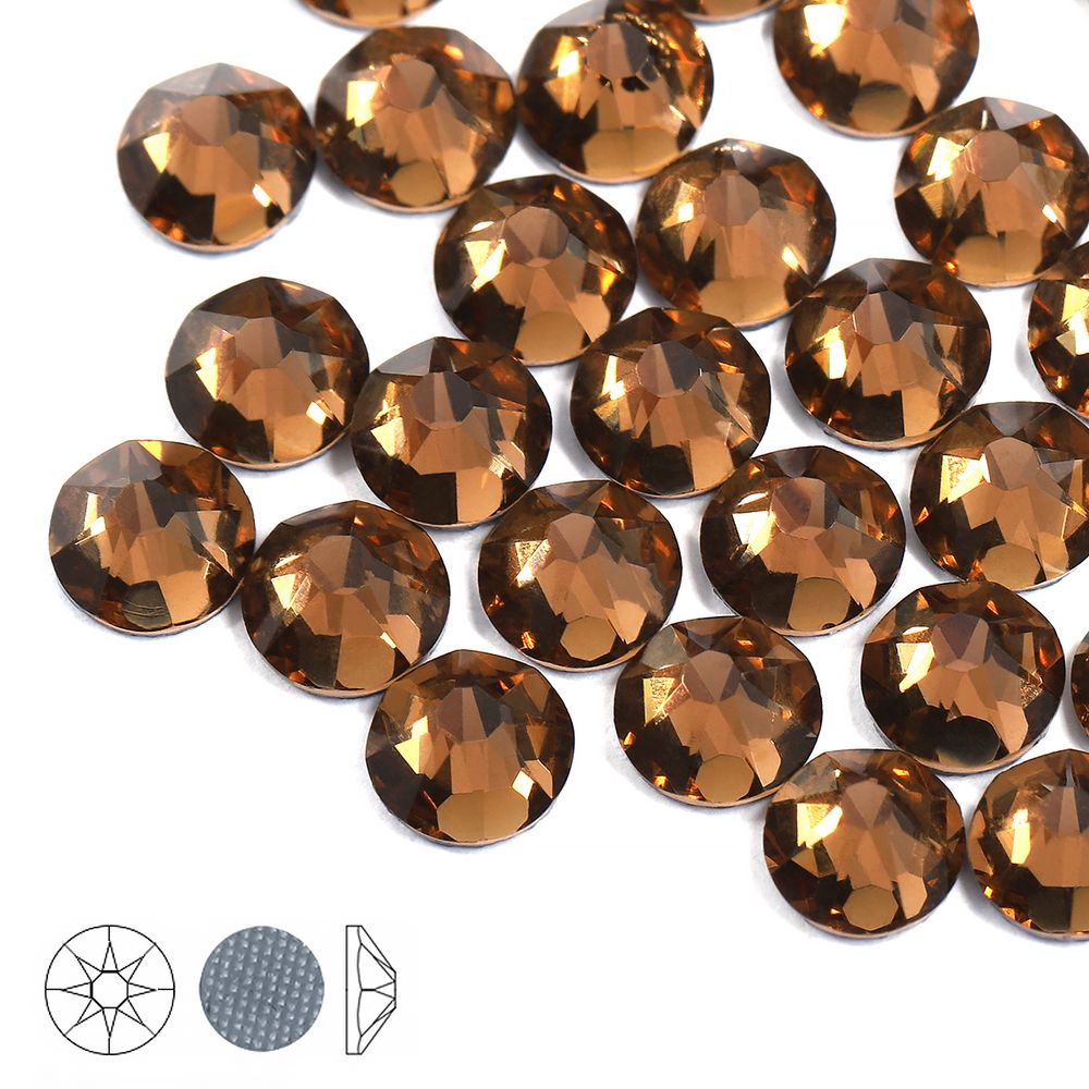 Стразы термоклеевые Xirius 8+8 граней SS20 (4,6-4,8 мм) HF20-04 цв. Smoked topaz, уп. 100 шт