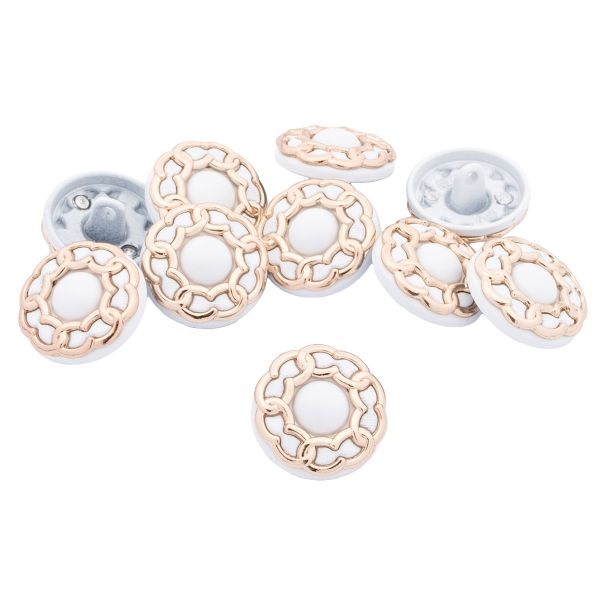 Пуговицы на ножке 28L=18 мм, металл, GD.White (золото-белый), 10 шт, MP13